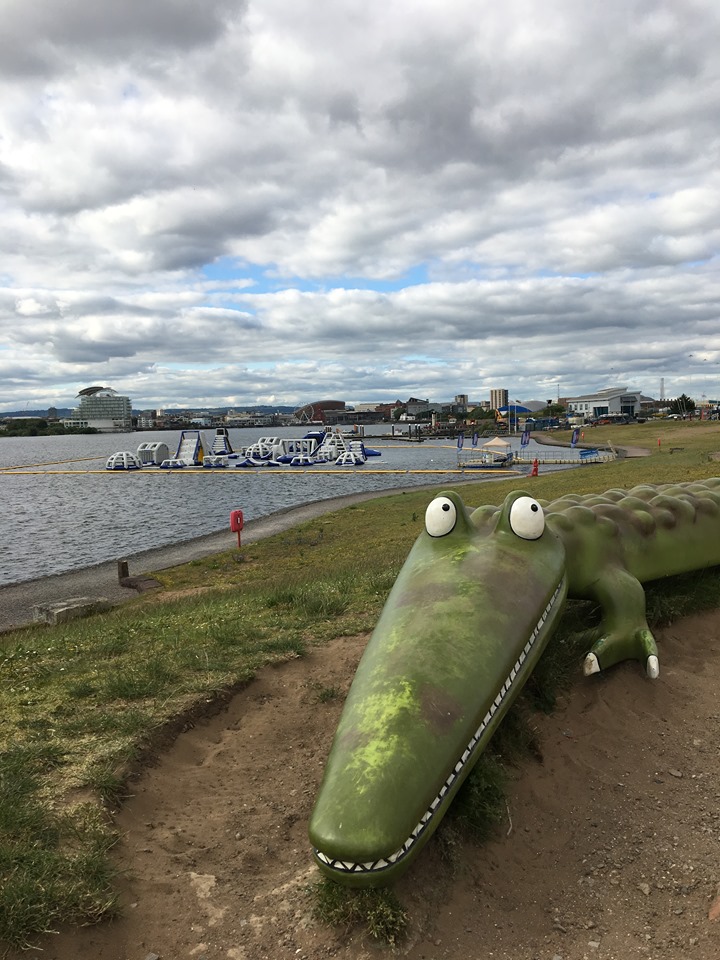 Roald Dahl's Enormous Crocodile or the Croc in the Dock, found in Cardiff Bay
