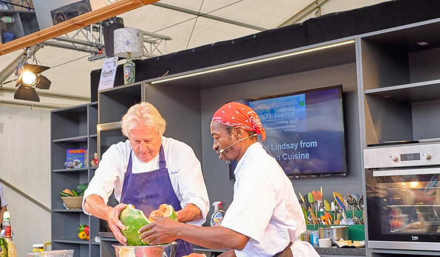 Plymouth Seafood Festival cookery theatre cookery masterclass live demonstrations