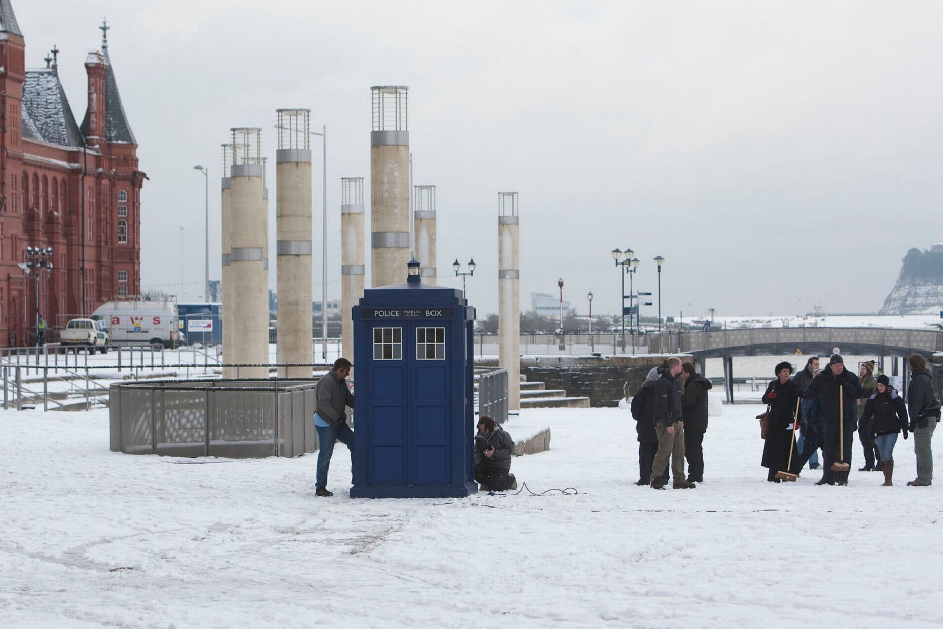 Dr Who filming in Cardiff Bay